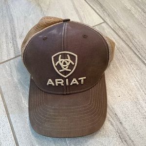 Ariat (Adjustable Snapback Cap Hat Brown One Size) Pre-owned ARIAT Hat